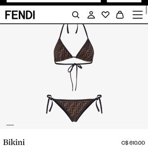 BNWT Fendi Lycra Bikini Small
